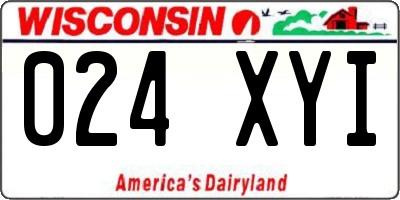 WI license plate 024XYI