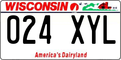 WI license plate 024XYL
