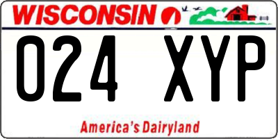 WI license plate 024XYP