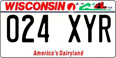 WI license plate 024XYR
