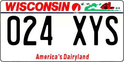 WI license plate 024XYS