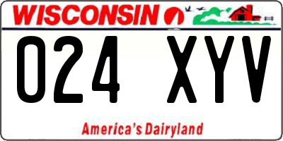 WI license plate 024XYV