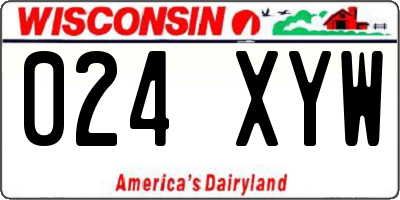WI license plate 024XYW