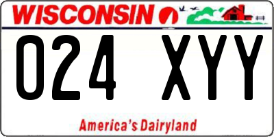 WI license plate 024XYY