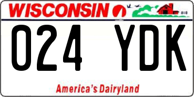 WI license plate 024YDK