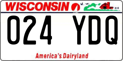 WI license plate 024YDQ