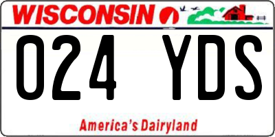 WI license plate 024YDS