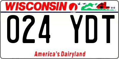 WI license plate 024YDT