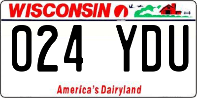 WI license plate 024YDU