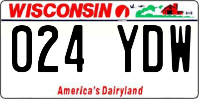 WI license plate 024YDW