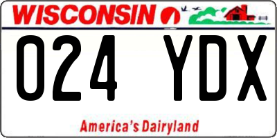 WI license plate 024YDX