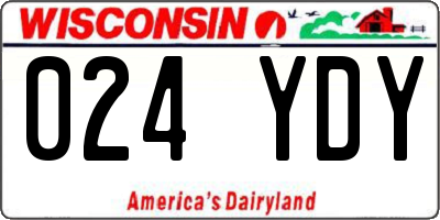 WI license plate 024YDY