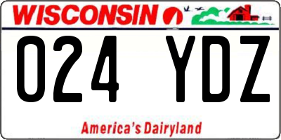 WI license plate 024YDZ