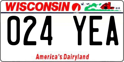 WI license plate 024YEA