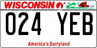 WI license plate 024YEB