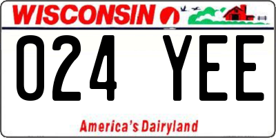 WI license plate 024YEE