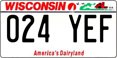 WI license plate 024YEF
