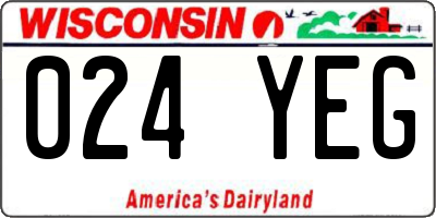 WI license plate 024YEG