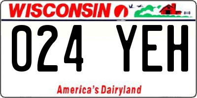 WI license plate 024YEH