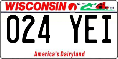 WI license plate 024YEI