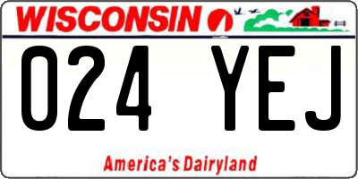 WI license plate 024YEJ
