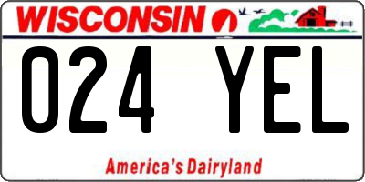 WI license plate 024YEL