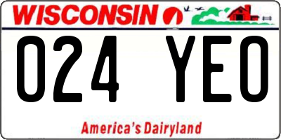 WI license plate 024YEO