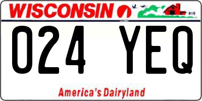 WI license plate 024YEQ