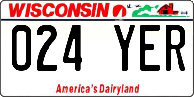 WI license plate 024YER