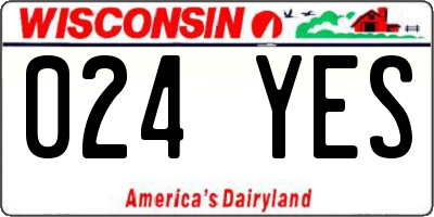 WI license plate 024YES
