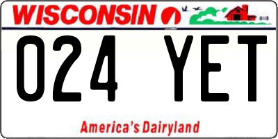 WI license plate 024YET