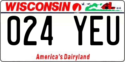 WI license plate 024YEU