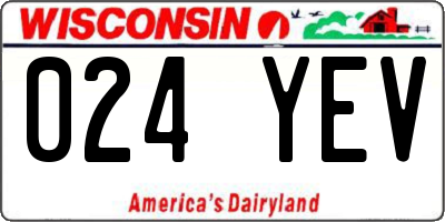 WI license plate 024YEV