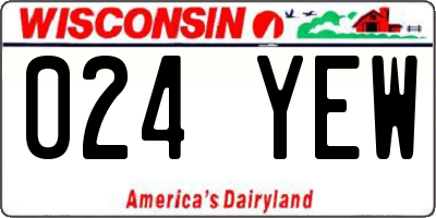WI license plate 024YEW