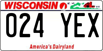 WI license plate 024YEX