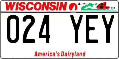 WI license plate 024YEY
