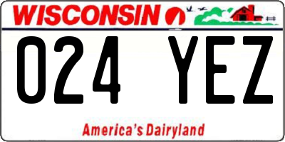 WI license plate 024YEZ