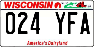 WI license plate 024YFA