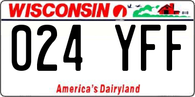 WI license plate 024YFF