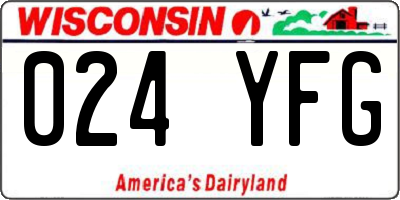 WI license plate 024YFG