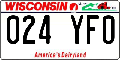 WI license plate 024YFO