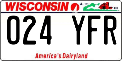 WI license plate 024YFR