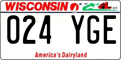 WI license plate 024YGE