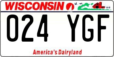 WI license plate 024YGF