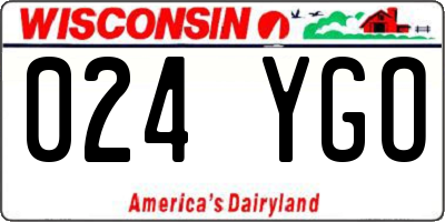 WI license plate 024YGO