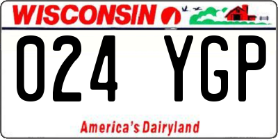WI license plate 024YGP