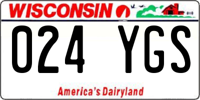 WI license plate 024YGS