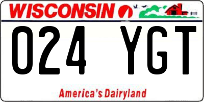WI license plate 024YGT