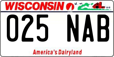 WI license plate 025NAB