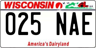 WI license plate 025NAE